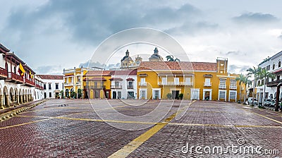 Plaza de la Aduana - Cartagena de Indias, Colombia Stock Photo