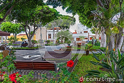 Plaza de la Libertad at Garachico, Tenerife, Canary Islands, Spain Editorial Stock Photo