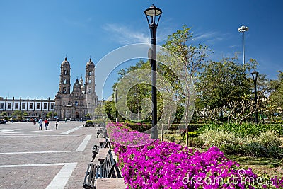 Plaza de las Americas and church, Zapopan, Guadalajara, Mexico Editorial Stock Photo