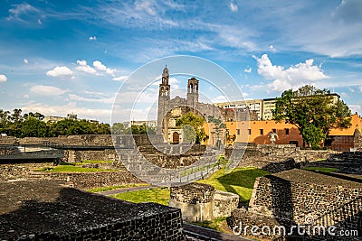 Plaza de las Tres Culturas Three Culture Square at Tlatelolco - Mexico City, Mexico Stock Photo