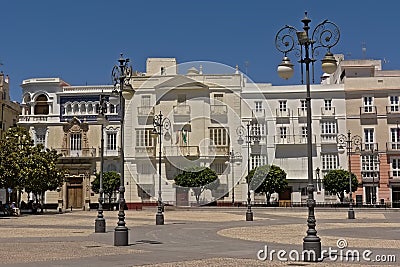 Plaza de San Antonio in Cadiz Editorial Stock Photo