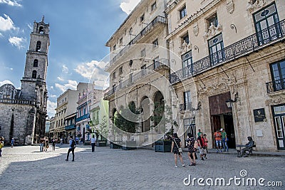 Plaza de San Francisco de Assisi, La Havana, Cuba Editorial Stock Photo