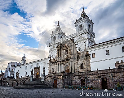 Plaza de San Francisco and St Francis Church - Quito, Ecuador Stock Photo