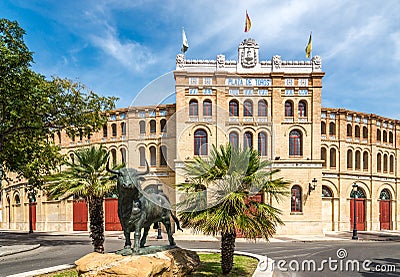 Plaza de Toros with Bullring in El Puerto de Santa Maria town, Spain Stock Photo