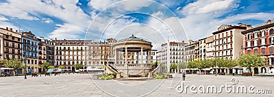 Plaza del Castillo in Pamplona, Spain Editorial Stock Photo