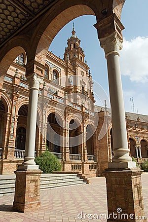 Plaza Espana and arch Stock Photo