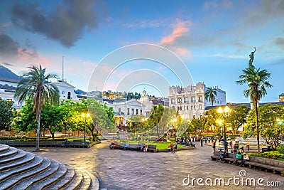 Plaza Grande in old town Quito, Ecuador Stock Photo