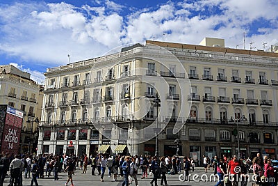 Plaza Major, The old buildings in Madrid, Spain Editorial Stock Photo