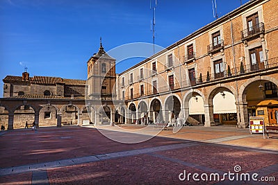 Plaza Mayor Avila Arches Cityscape Castile Spain Stock Photo