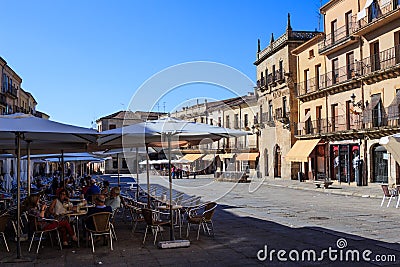 Plaza Mayor in Ciudad Rodrigo, Spain Editorial Stock Photo