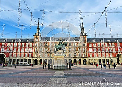 Plaza Mayor de Madrid, Spain Editorial Stock Photo