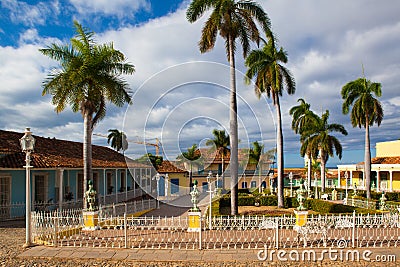 Plaza Mayor -Principal square of Trinidad,Cuba Stock Photo