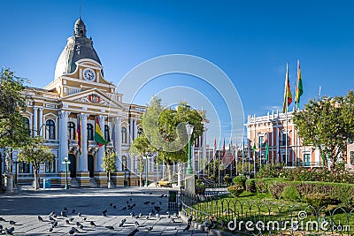 Plaza Murillo and Bolivian Palace of Government - La Paz, Bolivia Stock Photo