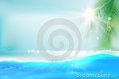 View of the tropical beach. Vector Illustration. Stock Photo