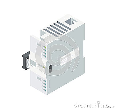 Plc expansion modules isometric simple designed Vector Illustration