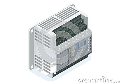 Plc factory logic controller Vector Illustration