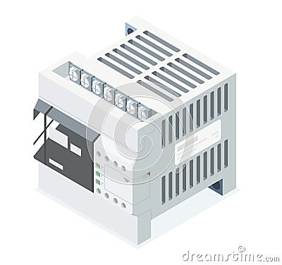 Plc module isometric designed simple Vector Illustration