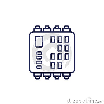 PLC, Programmable logic controller line icon Vector Illustration