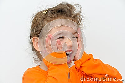 Pleasantly surprised young girl Stock Photo