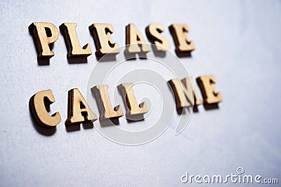 Please Call me text Stock Photo