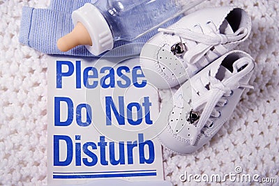 Please do not Disturb Baby Stock Photo