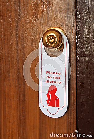 Please do not disturb hotel tag on door Stock Photo