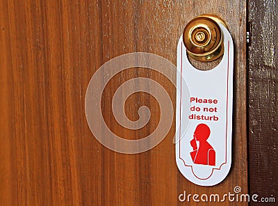Please do not disturb hotel tag on door Stock Photo