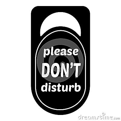 Please dont disturb door tag icon, simple style Vector Illustration