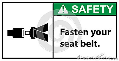 Please fasten your seat belt.sign safety Vector Illustration