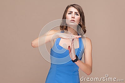 Please, i need pause! Woman need time out Stock Photo