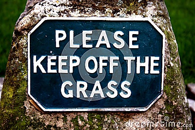 Please keep off the grass Stock Photo