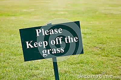 Please keep off the grass sign Stock Photo