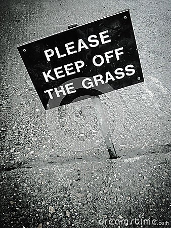 Please keep off the grass sign Stock Photo