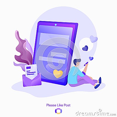 Please Like Post Vector Illustration