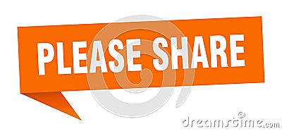 please share banner. please share speech bubble. Vector Illustration