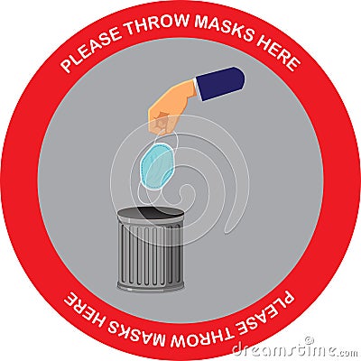 Please throw masks here. vector illustrations Vector Illustration