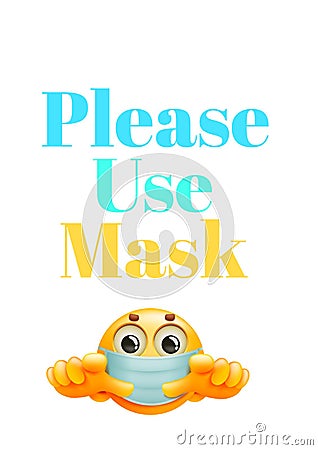 Please use mask request poster with high quality Stock Photo