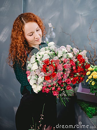 Pleasing young assistant creating a happy mood Stock Photo