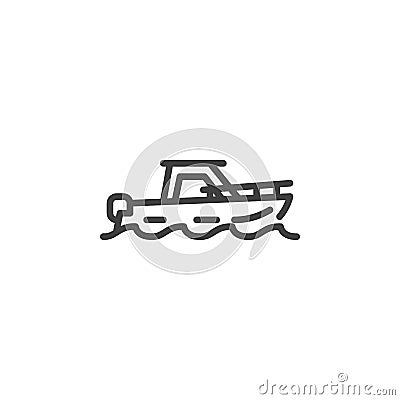 Pleasure boat line icon Vector Illustration