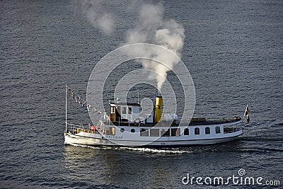 Pleasure Boat near Stockholm, Sweden Editorial Stock Photo