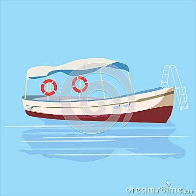 Pleasure boat, rest, travel, vector, illustration, isolated Vector Illustration