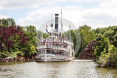 Pleasure ship Molly Brown at Disneyland Paris Editorial Stock Photo