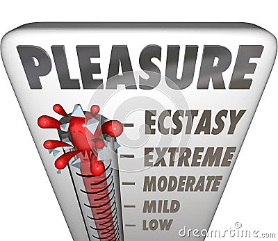 Pleasure Thermometer Measuring Enjoyment Comfort Ecstasty Level Stock Photo