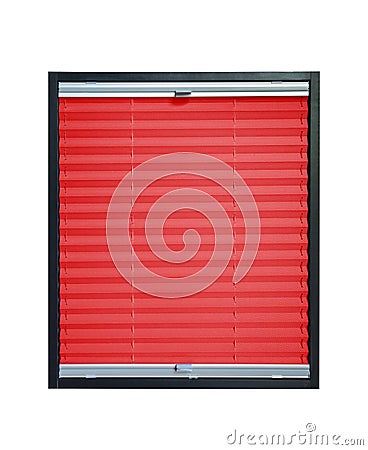 Pleated blind - red color Stock Photo