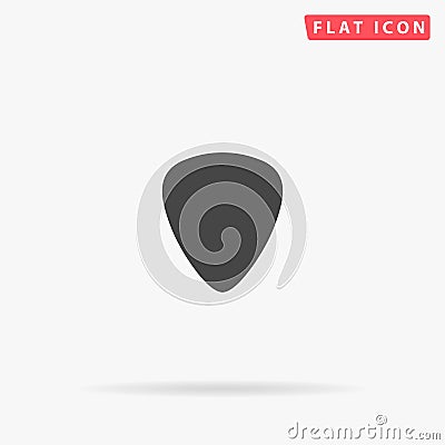 Plectrum, Guitar Pick flat vector icon Cartoon Illustration