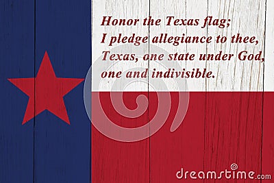 Pledge of allegiance to the Texas state flag Stock Photo