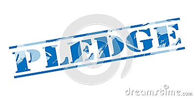 Pledge blue stamp Stock Photo