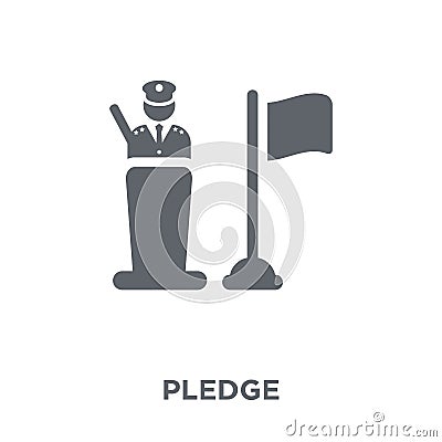 Pledge icon from Army collection. Vector Illustration