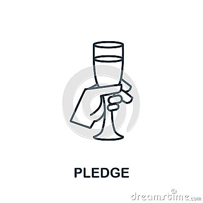 Pledge icon from party collection. Simple line element pledge for templates, web design and infographics Stock Photo