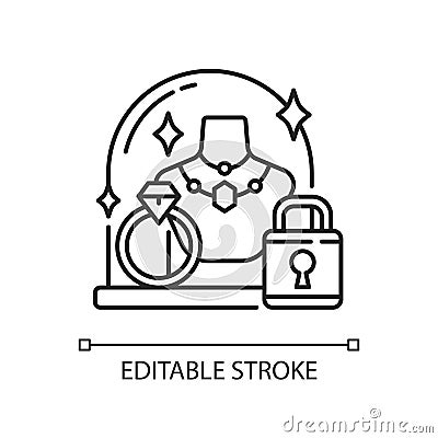 Pledge safety linear icon Cartoon Illustration